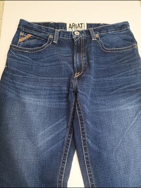 Ariat Men's Indigo 36 x 34 M2 Relaxed Boot Cut Denim Western Cowboy Dark Wash